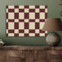 Retro - Patroon - Bruin PET vilt klein 837 -sfeer2