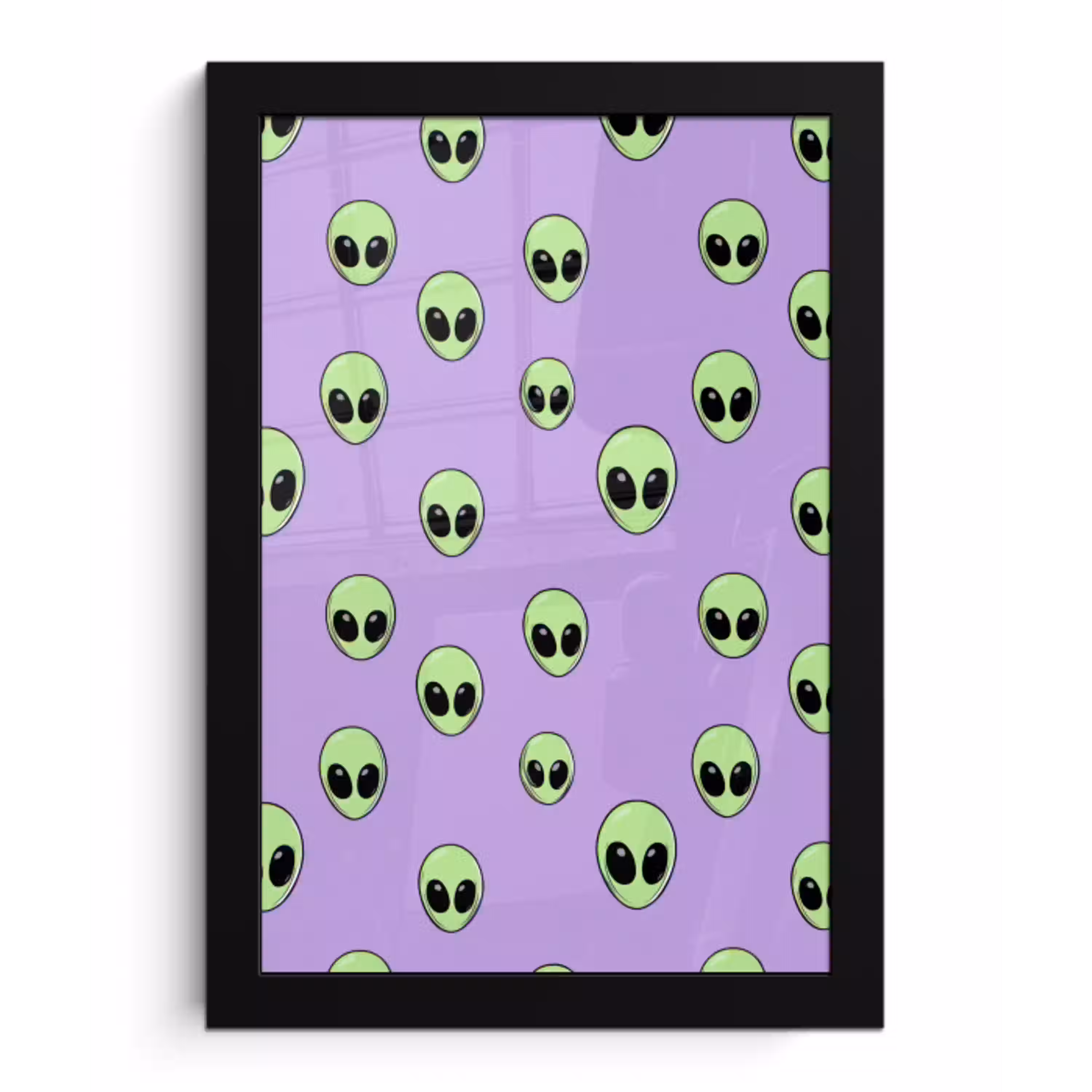 Alien - Retro - Lila fotolijst zwart zonder passe partout klein 224 -3d