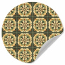 Ornament - Patroon - Groen Wandcirkel behangsticker klein 186 -3d