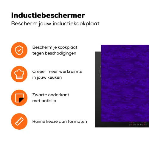 Paars - Heuvels - Bloesem Inductie beschermer vinyl 3mm klein 276 -zzzzzzz-td-ups
