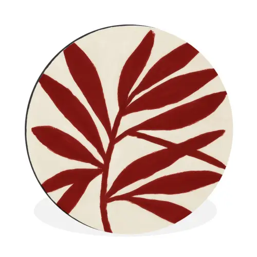 Tak - Bladeren - Rood Wandcirkel aluminium klein -3d