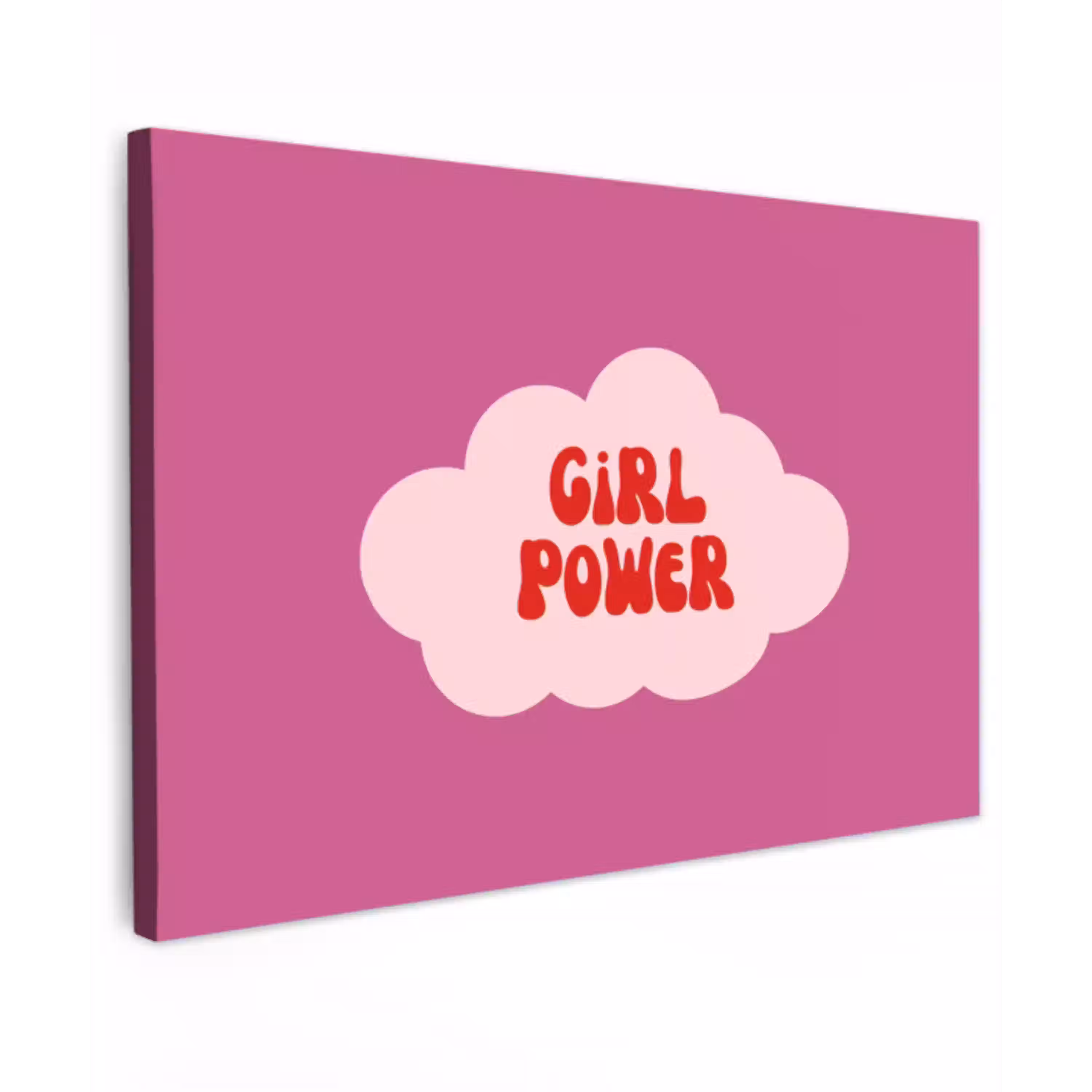 Girl power - Wolk - Roze canvas 2cm klein -z3d