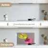 Planten - Anthurium - Groen - Roze keuken achterwand spatscherm klein -voor_na_ES