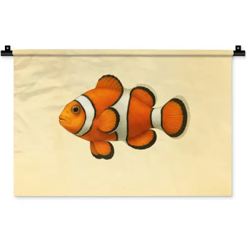 Vis - Oranje - Strepen Wandkleed katoen klein -zz3d