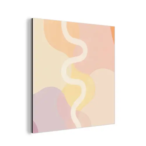 Golvende vormen - Abstract - pastel aluminium wit klein -3d