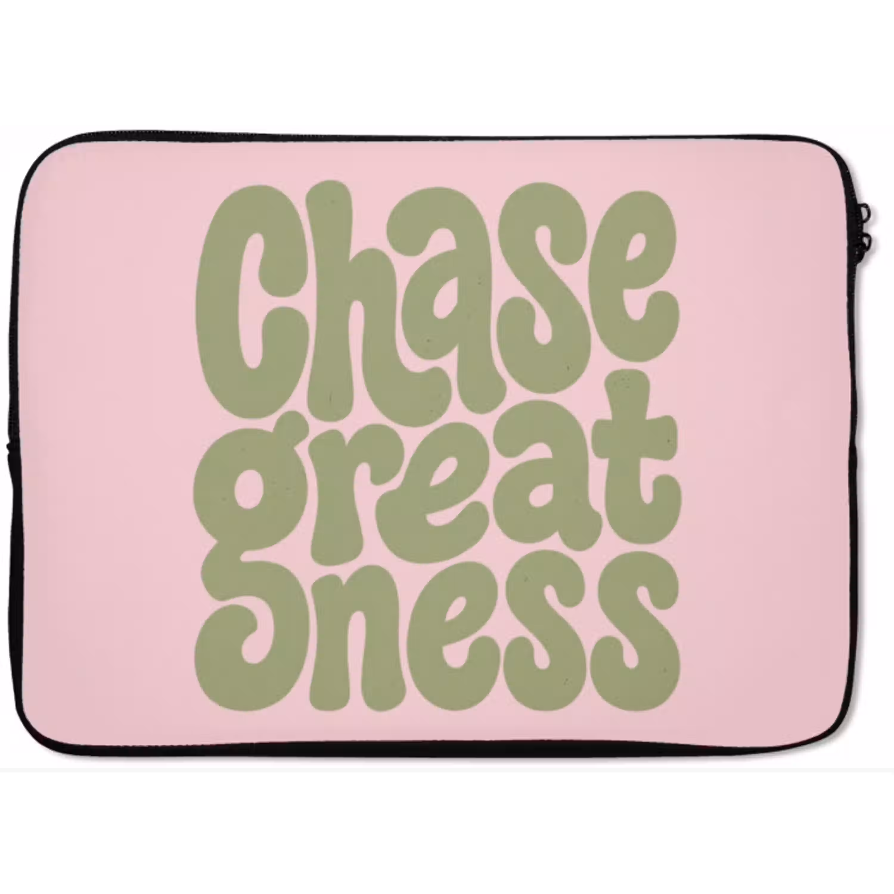 Chase greatness - Groen - Roze - Retro laptophoes neopreen klein -zkaufland3dotto