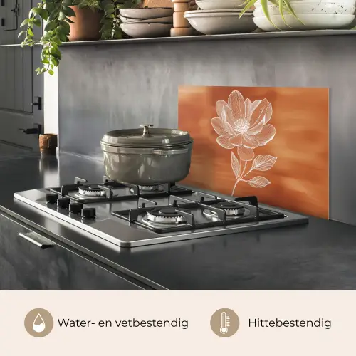 Bloem - Minimalistisch - Wit keuken achterwand spatscherm klein -usp_NL