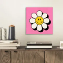 Smiley - Bloem - Roze aluminium wit klein -sfeer1