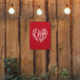 Rood - Hart- Tekst - Valentijn tuinposter los doek klein -sfeer1