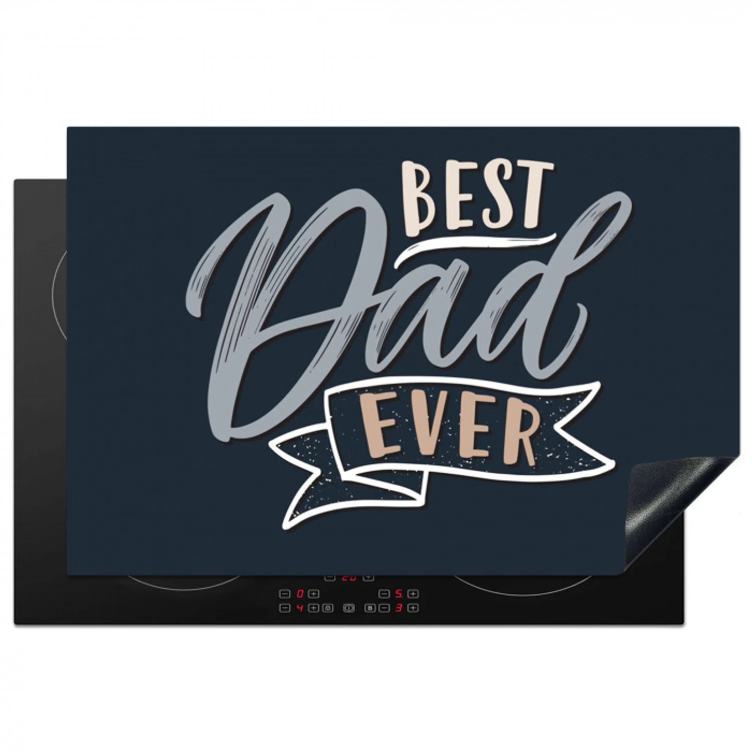 Quotes - Papa - Best dad ever - Spreuken Inductie beschermer vinyl 3mm klein -3d
