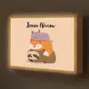 Luiaard - Vos - Kat - Slaperig Light Box met batterij (Wandlamp kind) middel -z3d_website