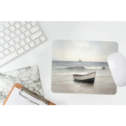 Roeiboot - Zee - Horizon muismat rubber klein -witbureau