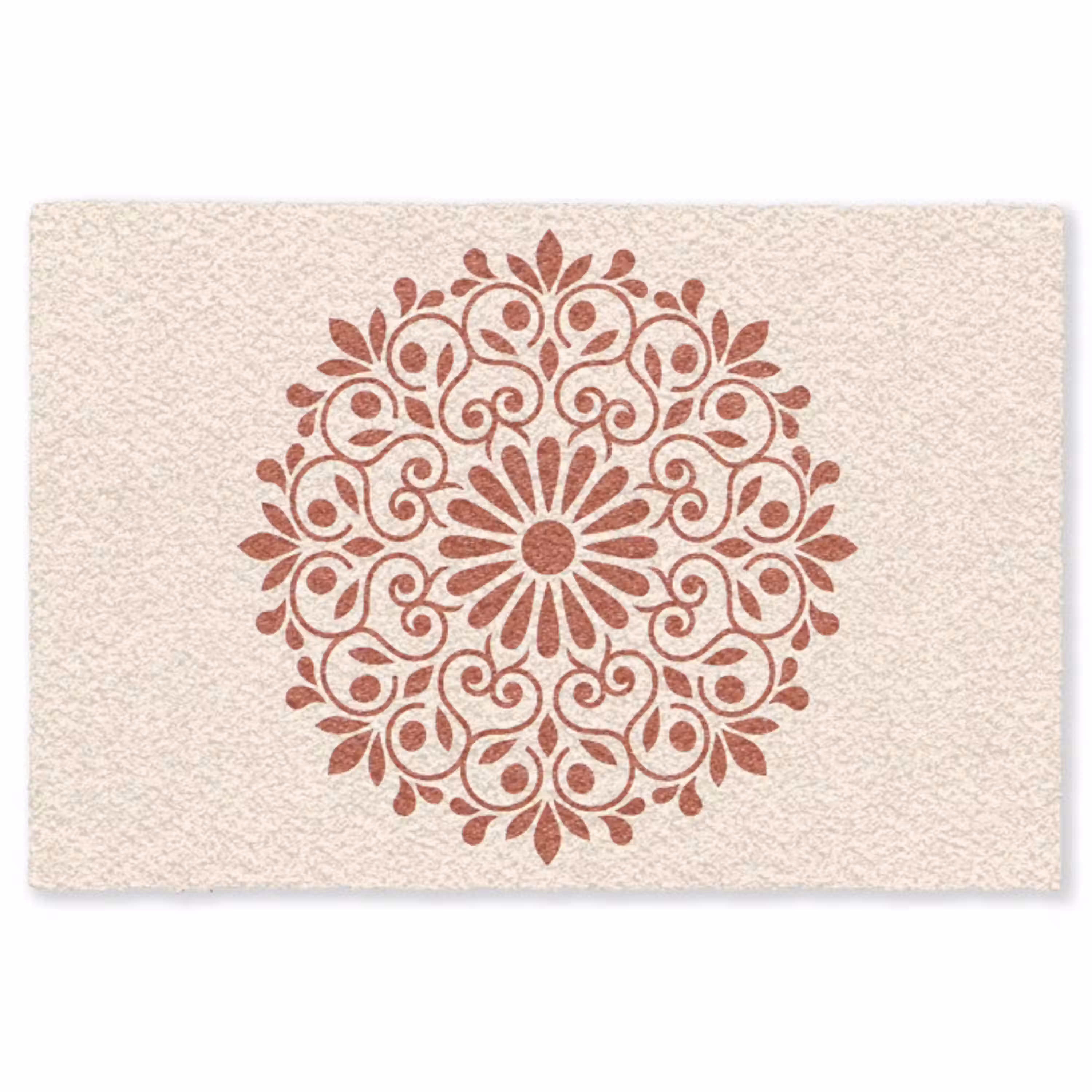Decoratie - Cirkel - Symmetrisch - Modern - Roodbruin Vloerkleed Rechthoek klein -3d