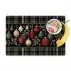 Kerstballen - Rood - Hulsttakken - Patroon Placemat vinyl groot -zzzproduct_Kitchenyeah-website