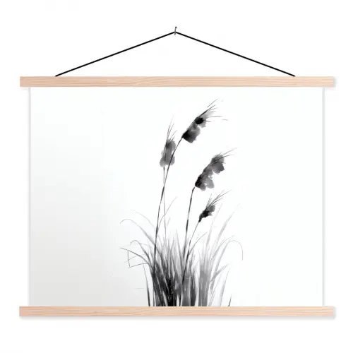 Minimalistisch - Stelen - Wit textielposter latten blank klein -3d