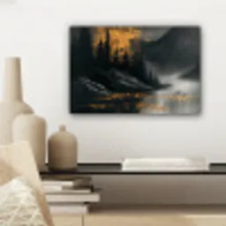 Modern - Bos - Goud - Zwart - Natuur canvas 2cm klein -sfeer6