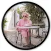 Ochtendjas - Krulspelden - Roze Fotolijst rond zonder passe partout klein -3d