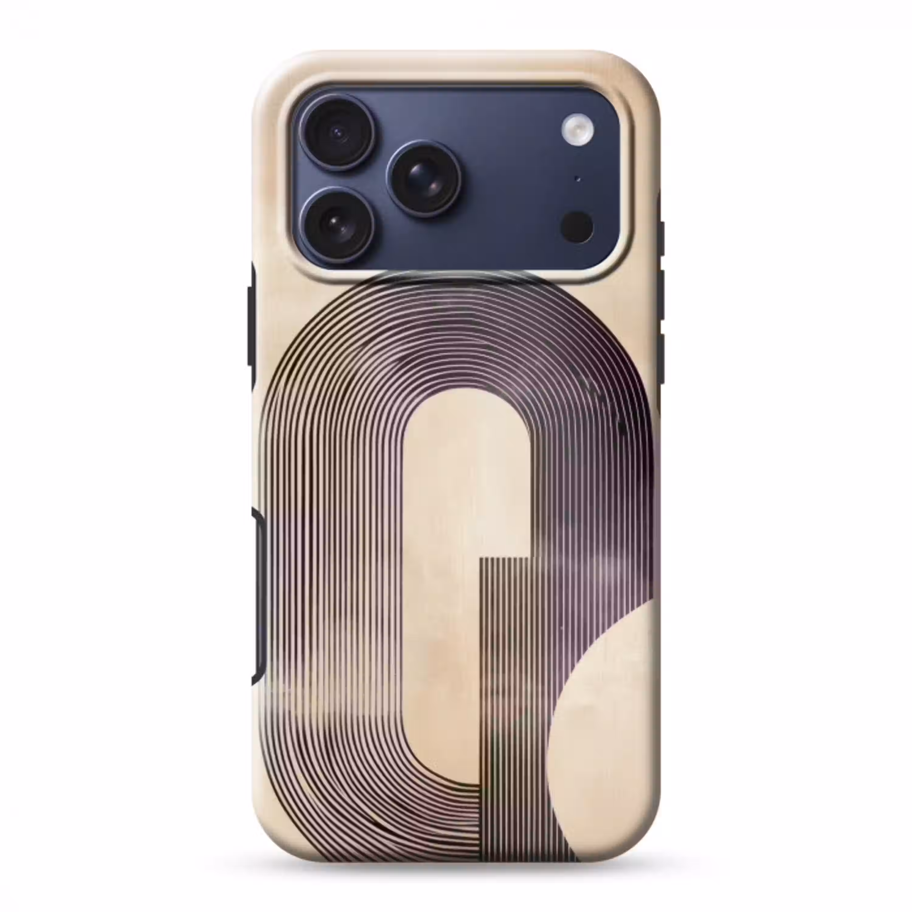 Boog -  Strepen - Minimalistisch - Zwart Toughcase MagSafe Apple iPhone 17 Pro Max klein -3d