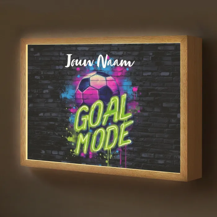 Neon - Graffiti - Voetbal - Kleurrijk Light Box met batterij (Wandlamp kind) middel -z3d_website