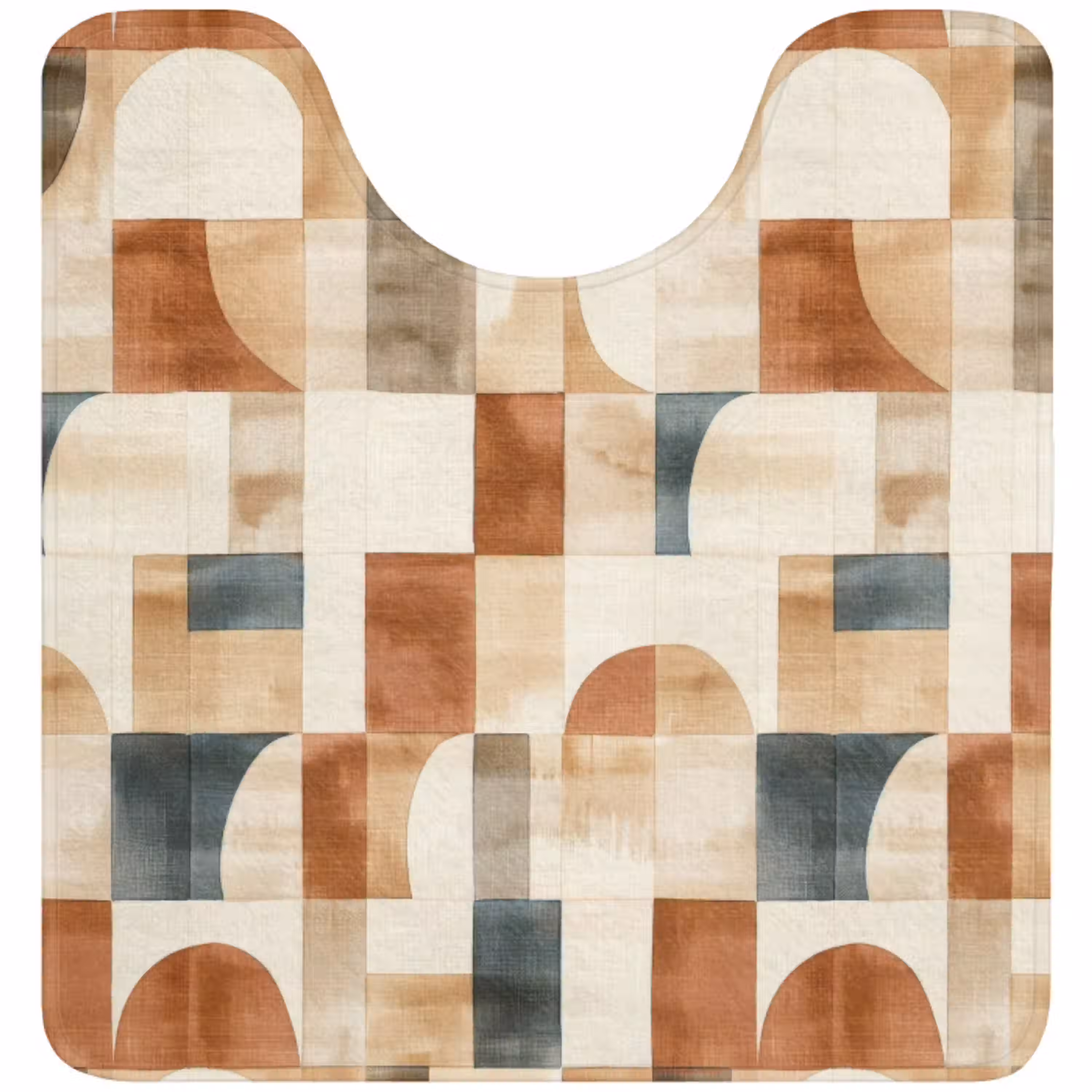 Terracotta - Geometrisch - Aquarel - Textuur WCmat U-uitsnede middel 1014 -3d