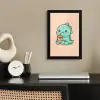 Dino - Boba - kawaii - Oranje fotolijst zwart zonder passe partout klein -sfeer1