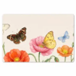 Vlinders - Klaprozen - Illustratie - Kleurrijk Placemat vinyl groot -zzsfeer1_Kitchenyeah-website
