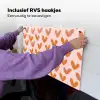 Hartjes - Getekend - Oranje Inductie beschemer met haakjes klein 777 -ky-ophangen-nl