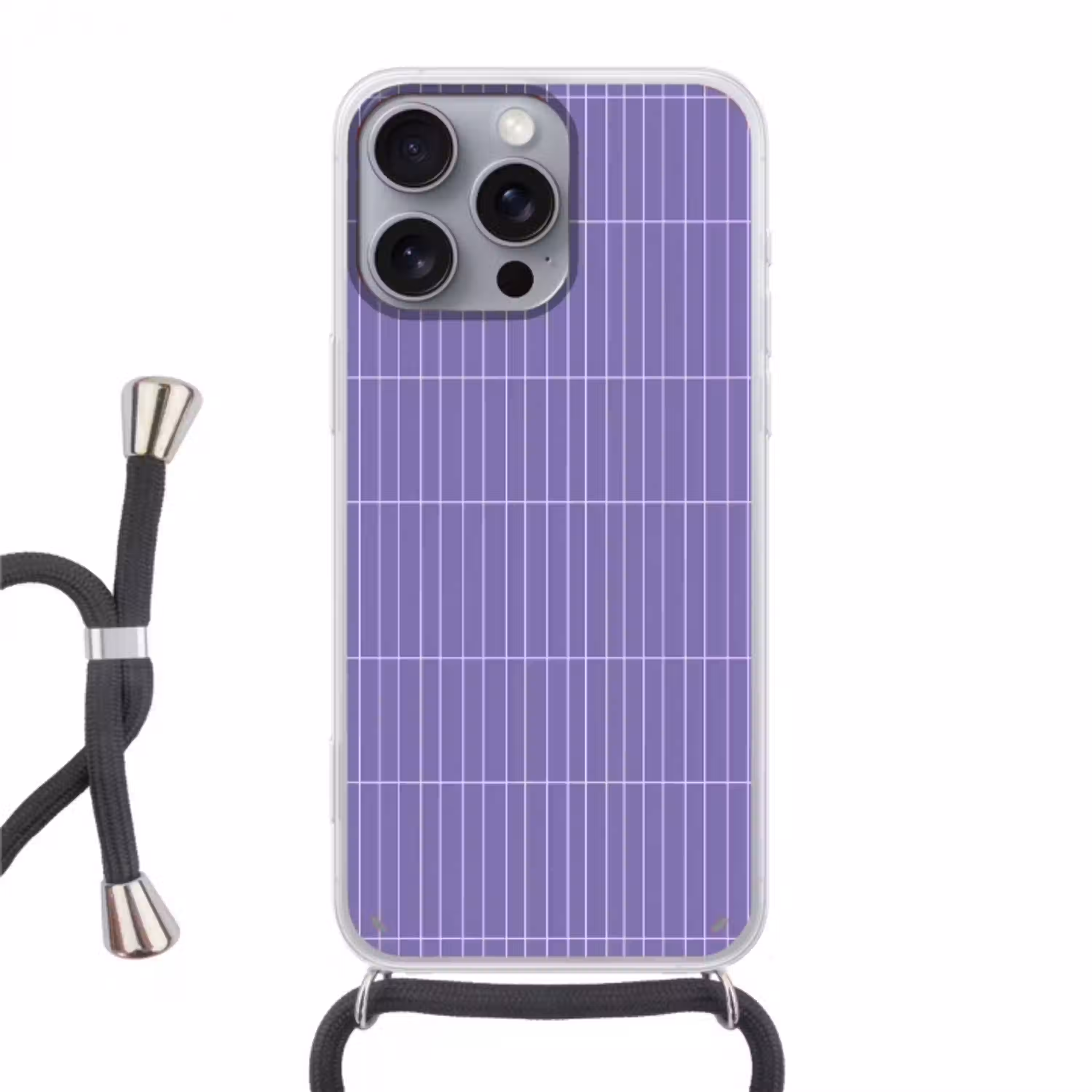 Patroon - Tegel - Lila Hoesje iPhone 16 Pro Max met koord klein 804 -3d