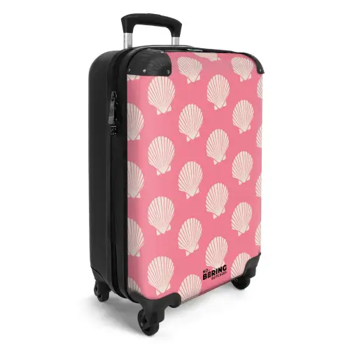 Patronen - Schelp patroon in zachtroze NBS - Handbagage koffer - Kinderen Unisex middel -productfoto_3d