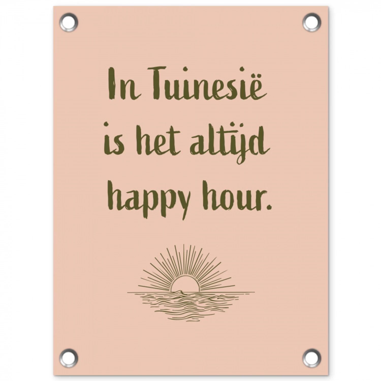 Tuin - Roze - Quote - Zon tuinposter los doek klein -3d