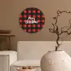 Geruit - Rood - Tekst - Christmas Wandcirkel kunststof plaat 5mm dik klein -sfeer1