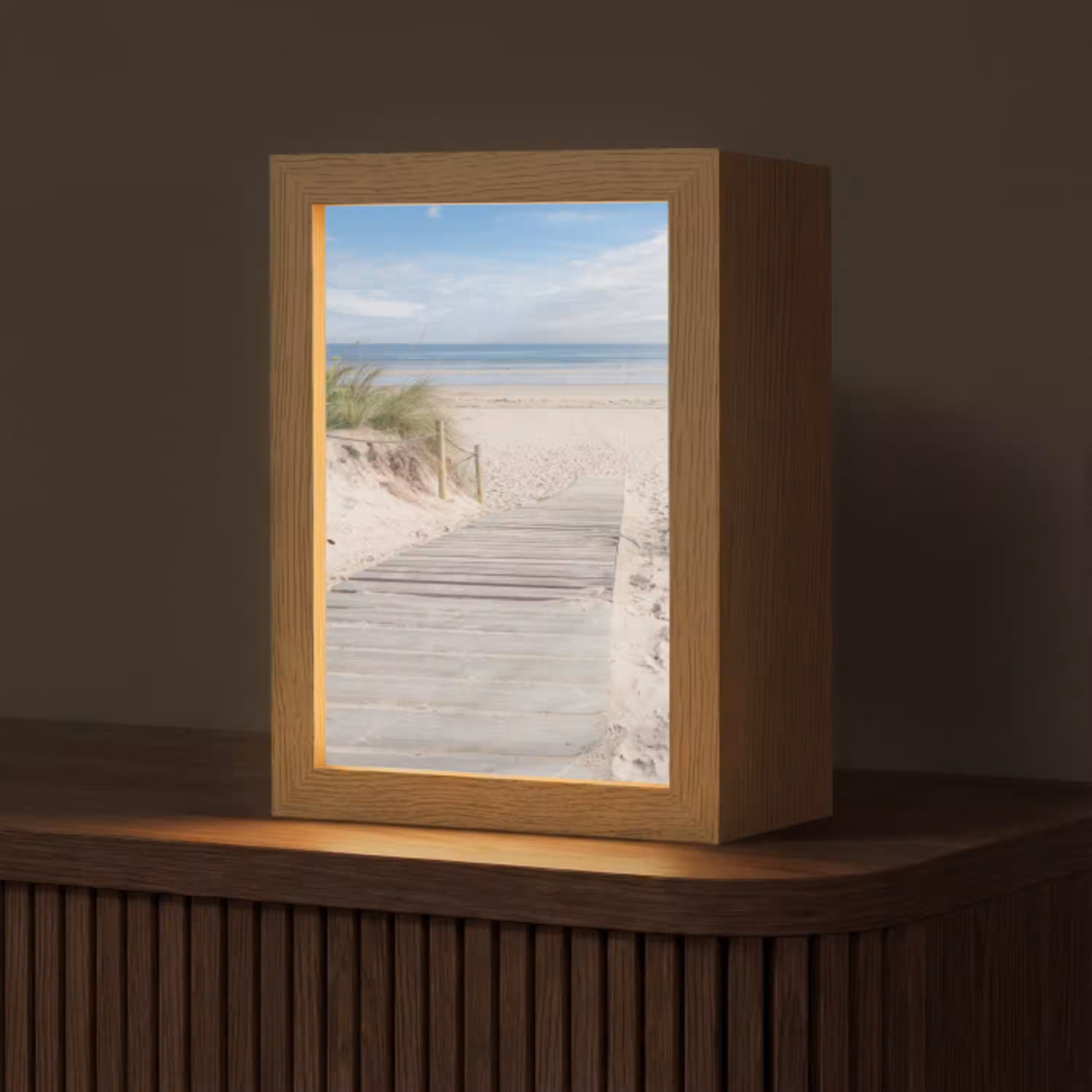 Strand - Pad - Duinen - Zee - Zomer Light Box met kabel (Tafellamp) klein -z3d_website