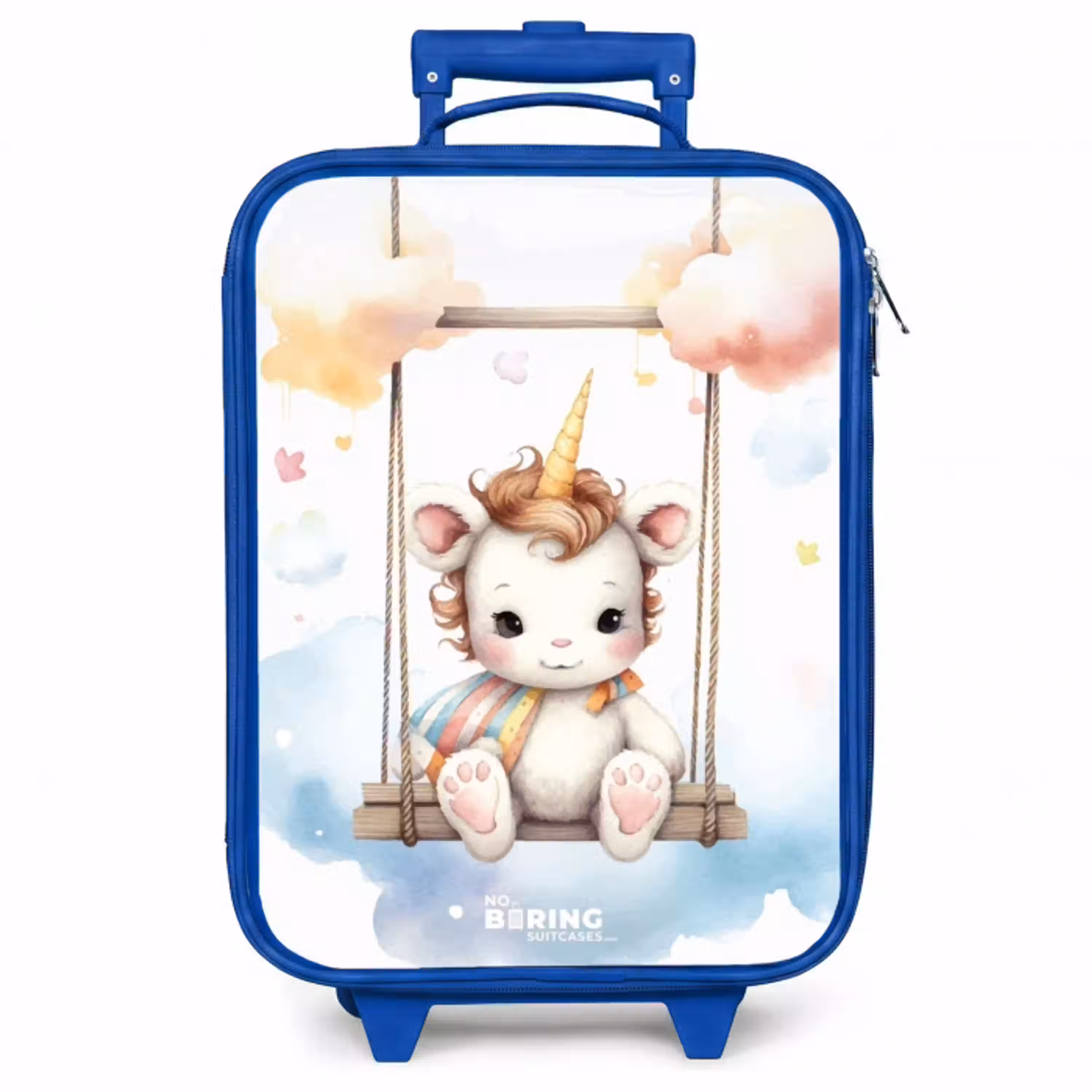 Schommelende baby eenhoorn Kinderkoffer - Blauw klein -zzz_website3d