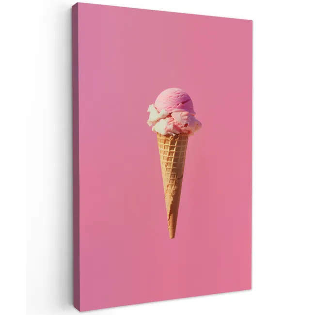 Hoorntje - Schepijs - Roze canvas 2cm klein -z3d