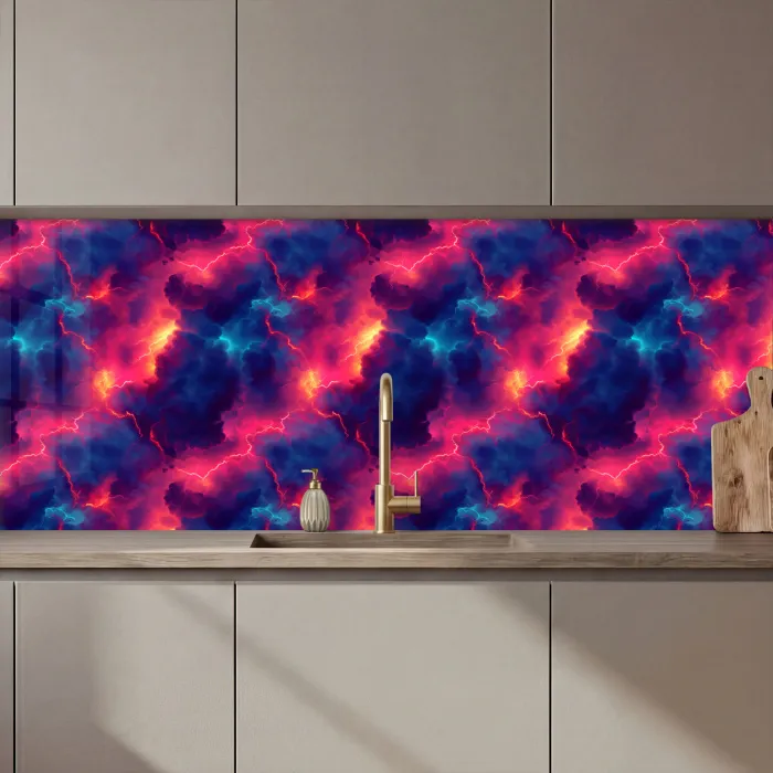 Bliksem - Wolken - Kleurenrijk keuken achterwand 2 middel 871 zz_3dshopping
