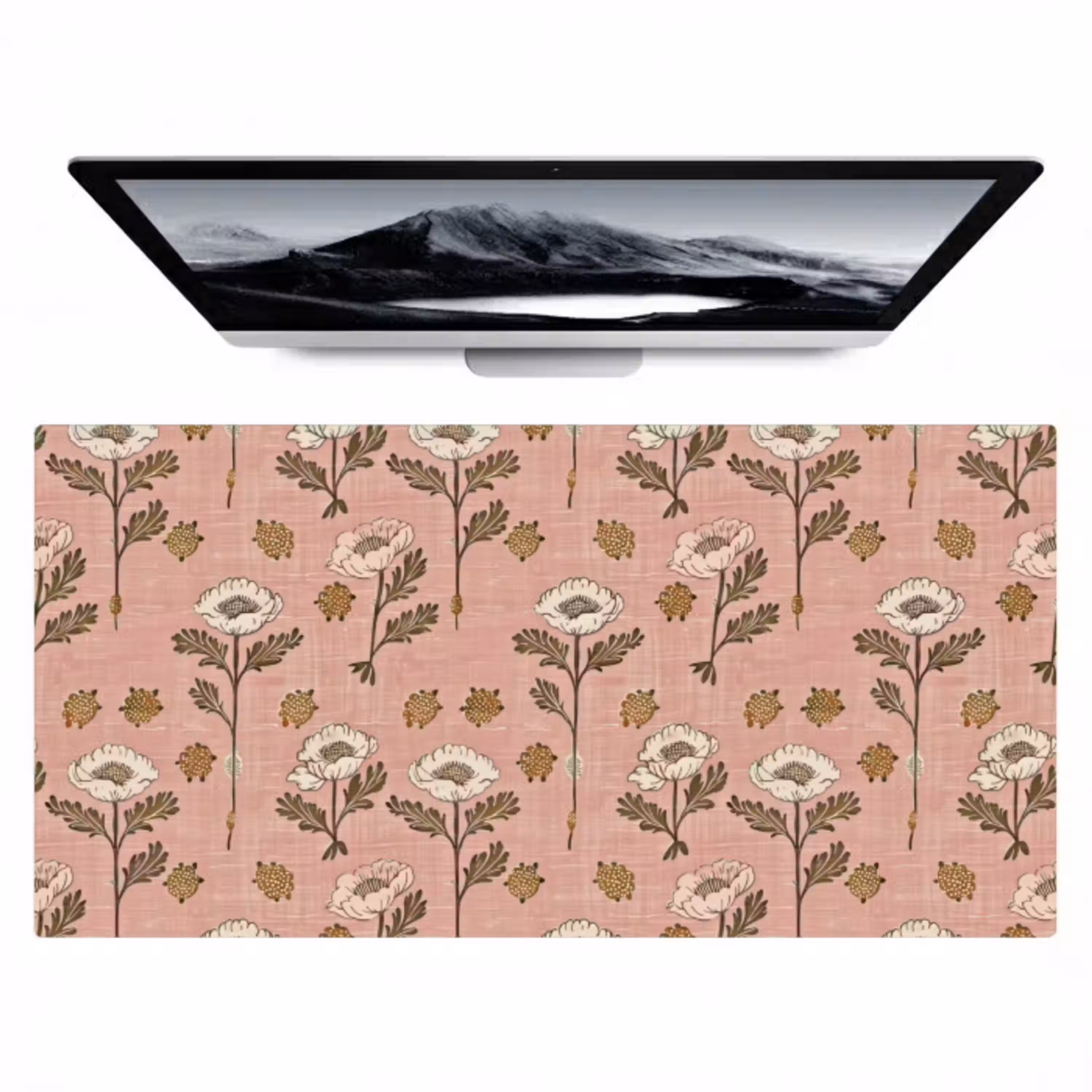 Roze - Bloemen - Vintage - Textuur Muismat XXL klein 681 -zzz3d