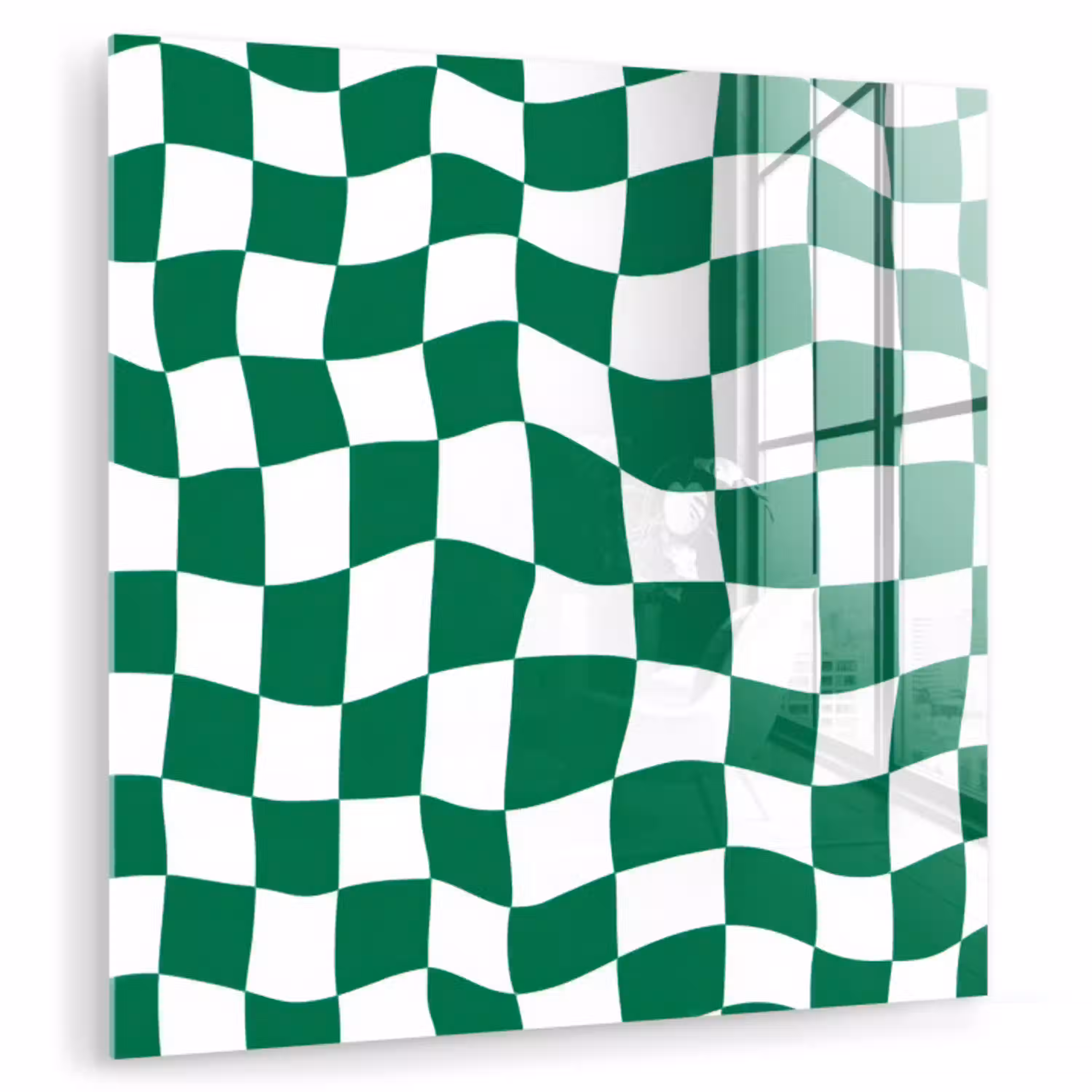 Schaakbord - Golvend - Groen plexiglas 5mm klein 11 -zzzproduct_nieuw