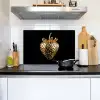 Aardbei - Goud - Zwart - Chrome Inductie beschemer met haakjes klein -sfeer2