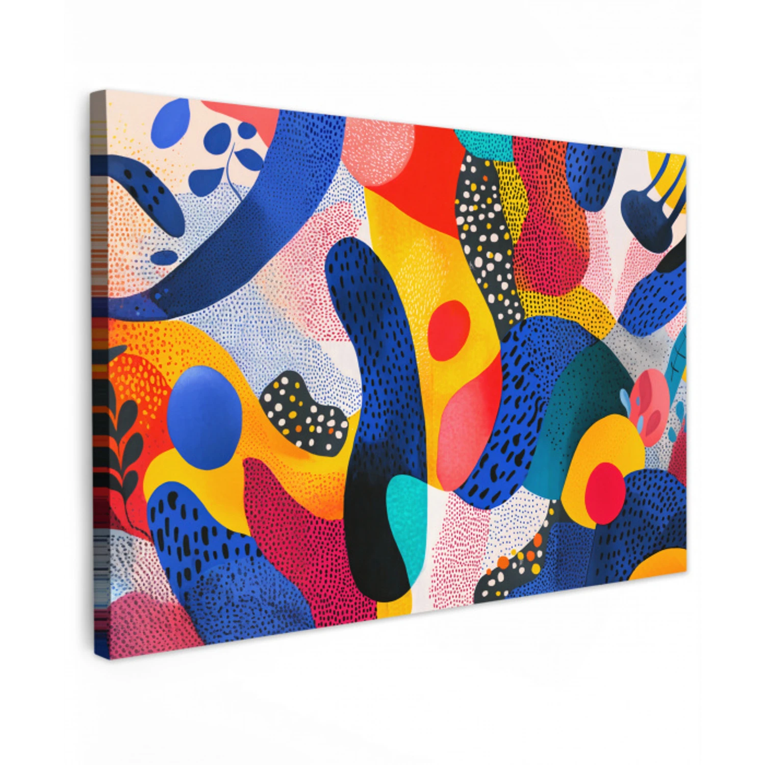 Vormen - Abstract - Stippels - Blauw canvas 2cm klein -z3d