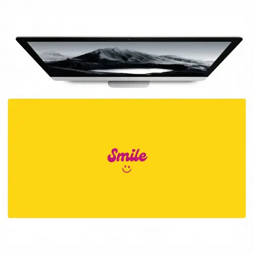 Smile - Geel - Roze Muismat XXL klein -zzz3d