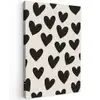 Hartjes - Zwart - Beige canvas 2cm klein -z3d