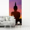 Zonsondergang - Horizon - Boeddha beeld - Buddha -  Silhouette fotobehang vinyl groot -woonkamer