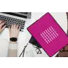Focus on the good - Roze - wit laptophoes neopreen klein -bureau
