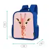 Giraffe - Wimpers - Minimalistisch - Roze Kinderrugzak - Blauw middel -productfoto_formaten