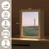 Vuurtoren - Duinlandschap - Zee Light Box met kabel (Tafellamp) klein -USP_NL