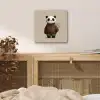 Panda - Blauwe bloemen - Zachtheid aluminium wit klein -sfeer3