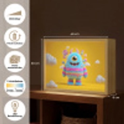Monster - Snoep - Geel - Kleurrijk Light Box met batterij (Wandlamp) middel -USP_websiteoverzichtDE