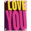Love - Tekst - Roze - Valentijn tuinposter los doek klein -3d