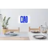 Ciao - Hoofdletters - Blauw - Minimalistisch Muursticker klein -eettafel