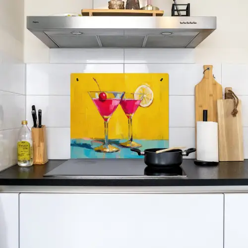 Glazen - Cocktail - Citroen - Kers Inductie beschemer met haakjes middel -sfeer2